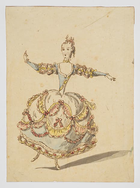 Two Costume Designs for the Ballet or Opera, by Louis René Boquet