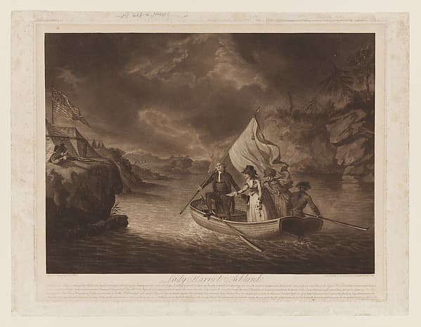 Lady Harriet Acland, Crossing the Hudson River to the American Lines, Presenting Her Safe Conduct, by Robert Pollard