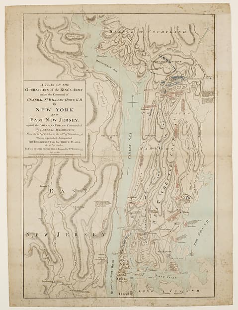 A Plan of Operations of the King's Army, under the Command of General Sir William Howe, K.B., in New York and East New Jersey, against the American Forces Commanded by General Washington, From the 12th of October, to the 28th of November 1776..., by Claude Joseph Sauthier