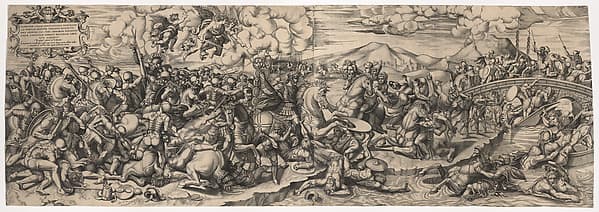 The Battle of Constantine at the Milvian Bridge, after Raphael, by Giovanni Battista Cavalieri