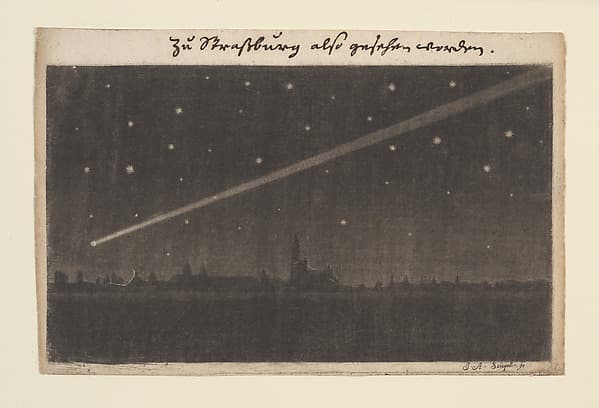 A Comet Above Strasbourg at Night, by Johann Adam Seupel