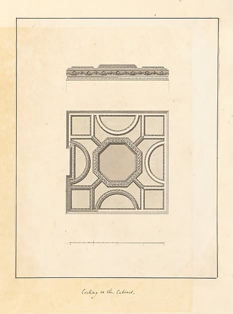 Ceiling to the Cabinet, Houghton Hall, Norfolk, by Isaac Ware