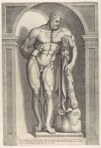 The Farnese Hercules, from "Speculum Romanae Magnificentiae", by Jacob Bos