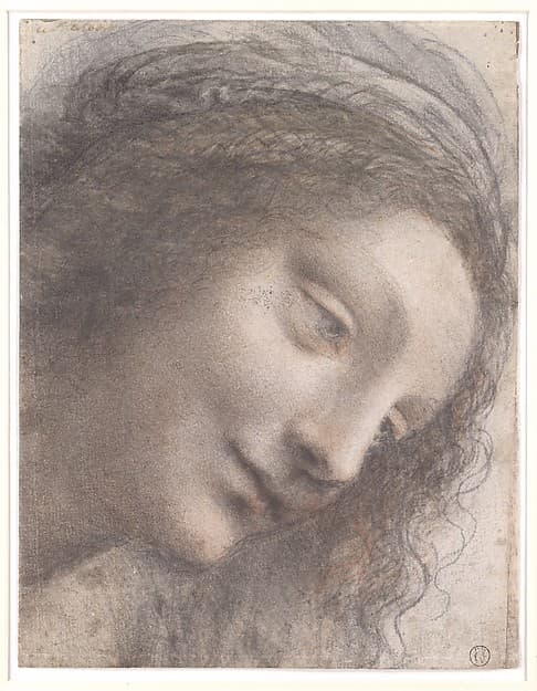 The Head of the Virgin in Three-Quarter View Facing Right, by Leonardo da Vinci