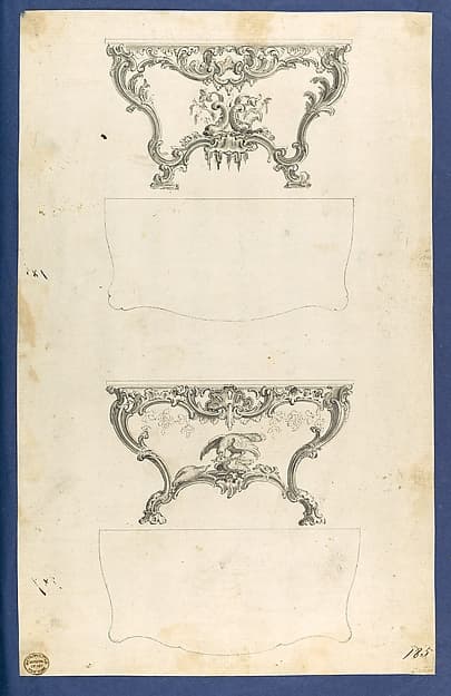 Sideboard Tables, in Chippendale Drawings, Vol. I, by Thomas Chippendale