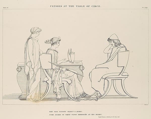 Ulysses at the Table of Circe (The Odyssey of Homer), by John Flaxman