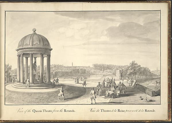 View of the Queen's Theatre from the Rotunda at Stowe, Buckinghamshire, by Jacques Rigaud