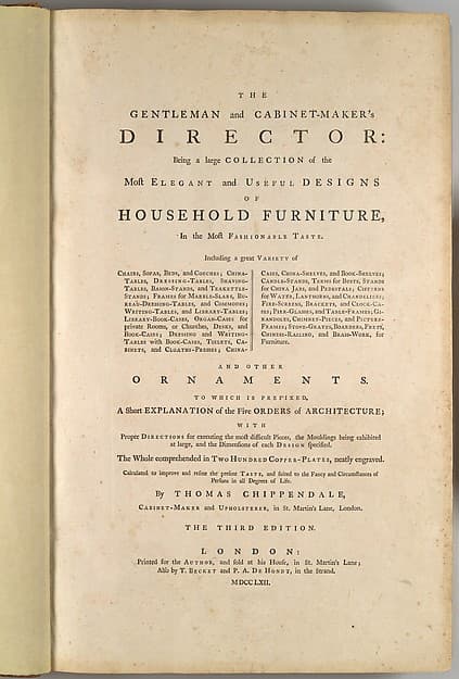 The Gentleman and Cabinet-Maker's Director, by Thomas Chippendale