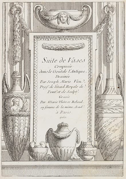 Suite de Vases Composée dans le Goût de l'Antique..., by Joseph Marie Vien