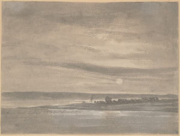 The River Elbe in Moonlight, by Johan Christian Dahl