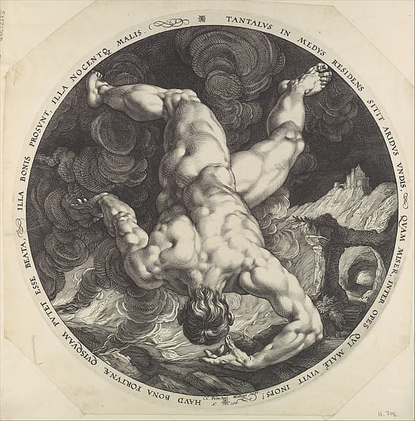 Tantalus, from "The Four Disgracers", by Hendrick Goltzius