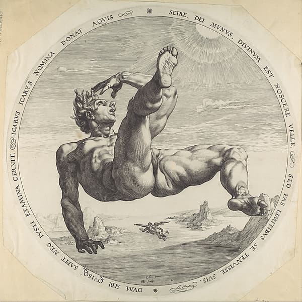 Icarus, from "The Four Disgracers", by Hendrick Goltzius
