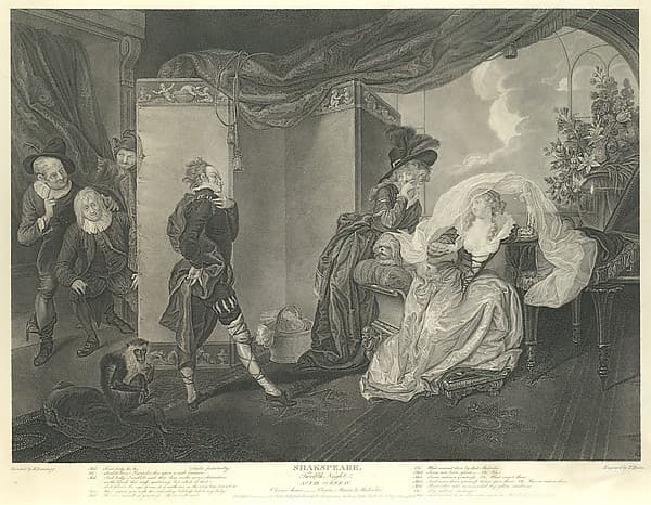 Olivia's House - Olivia, Maria and Malvolio (Shakespeare, Twelfth Night, Act 3, Scene 4), by Thomas Ryder I