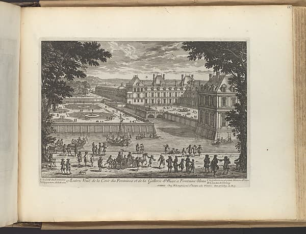 Autre Veüe de la Cour de Fontaines et la Galerie d'Ulisse à Fontaine-bleau, by Adam Perelle