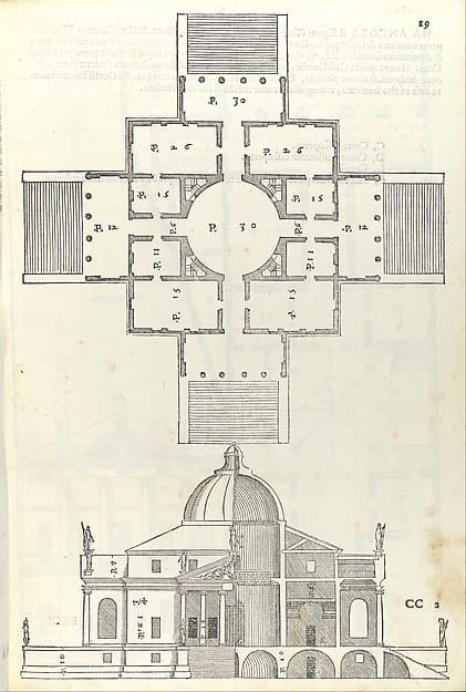 Villa Almerico (Villa Rotunda), from I quattro libri dell'architettura di Andrea Palladio (Book 2, page 19), by Andrea Palladio