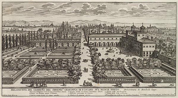 View of the Villa Medici, by Giovanni Battista Falda