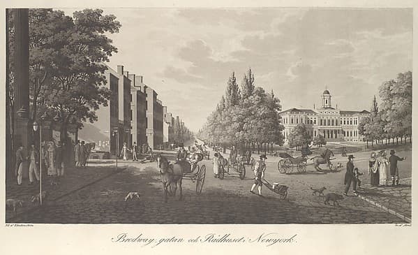 Broadway and City Hall in New York (Brodway-Gatan Och Rådhuset i New York), by Carl Fredrik Akrell