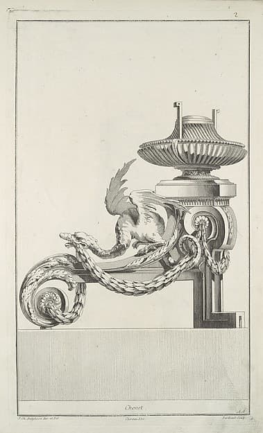 Cayer de 6 Grilles de Chenets et de Feux de Cheminées, by Jean Charles Delafosse