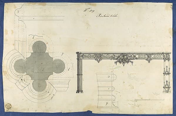 Sideboard Table, from Chippendale Drawings, Vol. II, by Thomas Chippendale