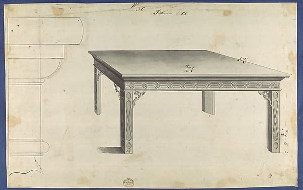 Sideboard Table, from Chippendale Drawings, Vol. II, by Thomas Chippendale