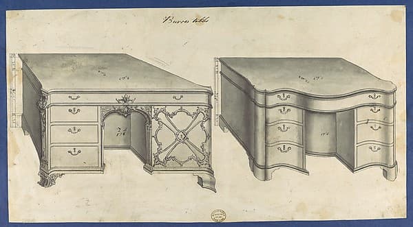 Bureau Tables, from Chippendale Drawings, Vol. II, by Thomas Chippendale