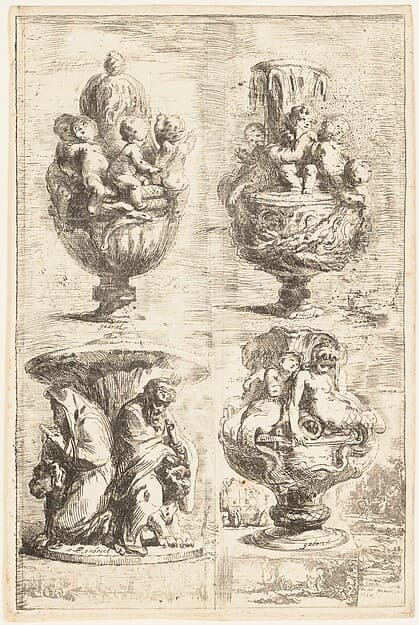 The Four Vases, by Gabriel de Saint-Aubin