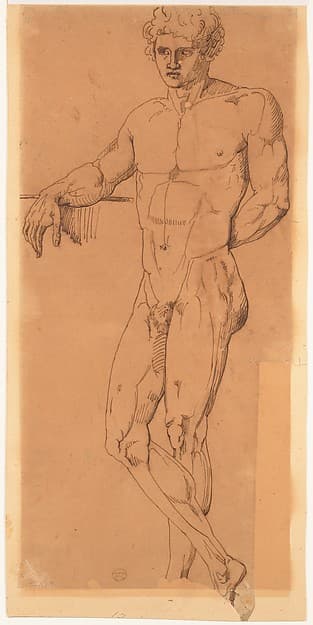 Standing Male Nude, by Anonymous, Italian, early 19th century
