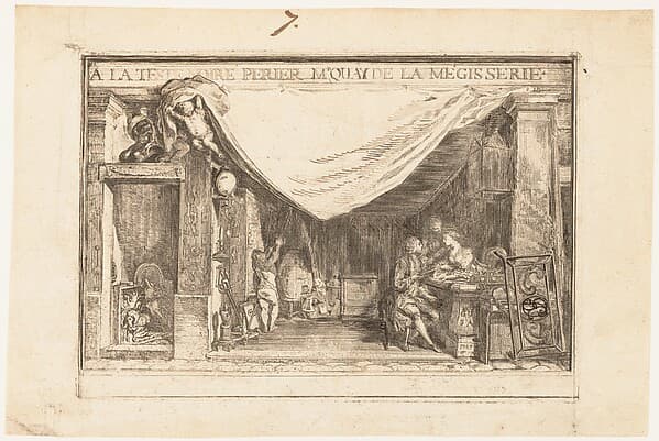 Trade Card for Périer, Ironmonger, by Gabriel de Saint-Aubin