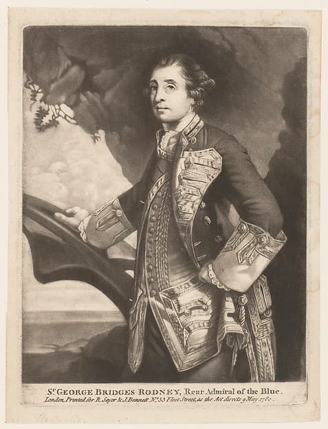 Sr. George Bridges Rodney, Rear Admiral of the Blue, by Anonymous, British, late 18th century