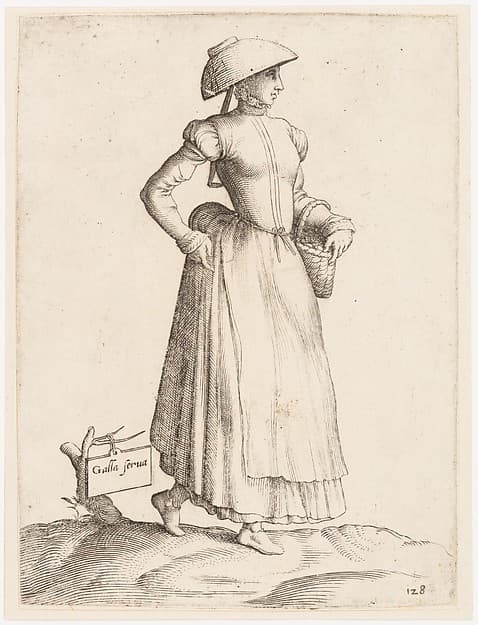 Costume Plate: Galla Serva, by Enea Vico