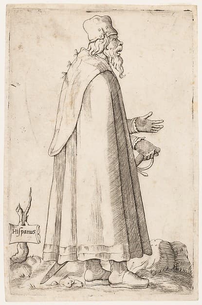 Costume Plate: Bearded Man from Spain, by Enea Vico