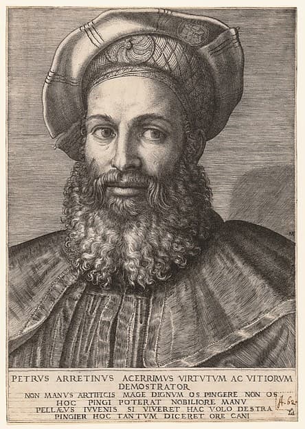 Portrait of Pietro Aretino, by Marcantonio Raimondi