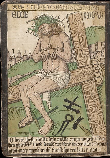 Album with Twelve Engravings of The Passion, a Woodcut of Christ as the Man of Sorrows, and a Metalcut of St. Jerome in Penitence, by Israhel van Meckenem