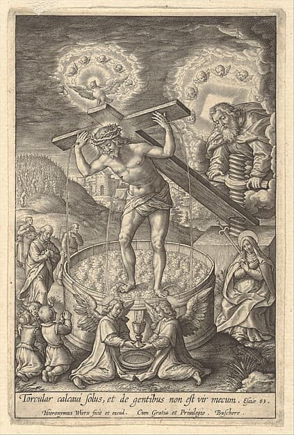 Christ in the Wine Press, by Hieronymus (Jerome) Wierix