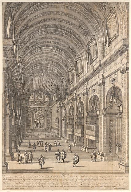 Decoration ordered by Cardinal de Retz in the Church of San Luigi, Rome, for the Saint's Feast Day, by Dominique Barrière