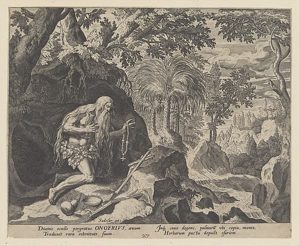 Onofrius, from "Solitudo Sive Vitae Patrum Eremicolarum", by Johann Sadeler I