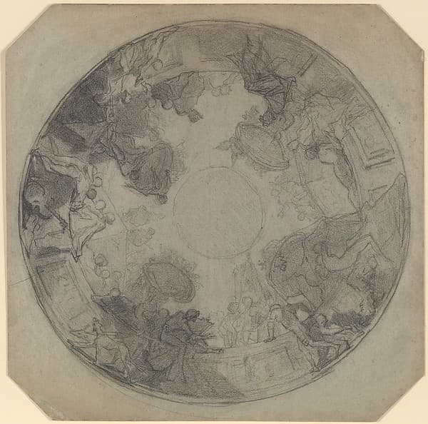 Study for the decoration of the ceiling of the Opéra Comique, by Thomas Couture