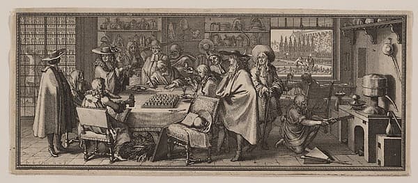 Laboratoire dans le Jardin Royale des Plantes, by Sébastien Leclerc I