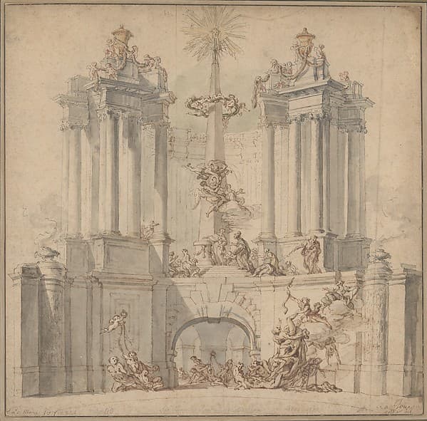 Fireworks Display for the Convalescence of Louis XV, by Jacques de Lajoüe