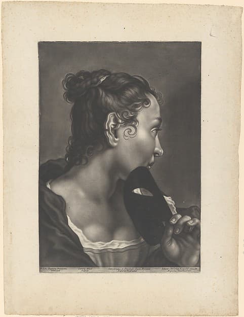 Portrait of a Young Woman Holding a Mask, by Johann Lorenz Haid
