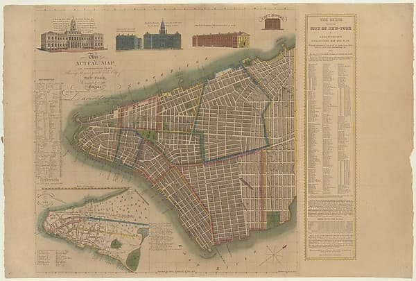 The City of New York: Longworth's Explanatory Map and Plan, by David Longworth