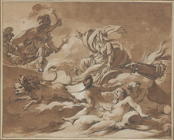 Cybele Prevents Turnus from Setting Fire to the Trojan Fleet by Transforming the Ships into Sea Goddesses, by Jean-Baptiste Marie Pierre