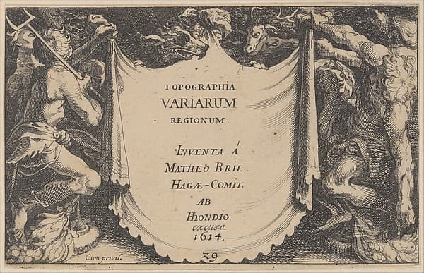 Topographia Variarum Regionum, title to the series of 28 plates, by Simon Wynhoutsz Frisius