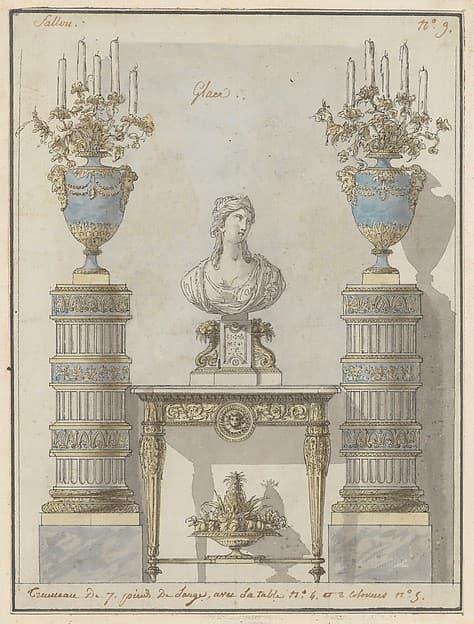 Wall Elevation for a Salon, by Jean Démosthène Dugourc