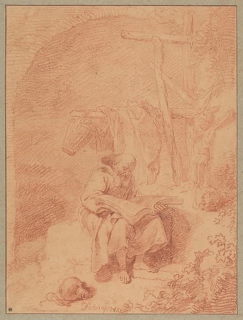 Saint Francis Reading, by Christian Wilhelm Ernst Dietrich