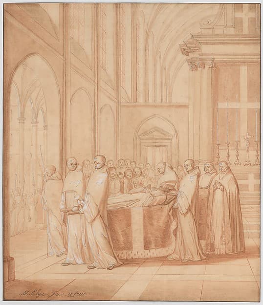 Feuillant monks carry the bier with the body of Jean de la Barrière, by Matthieu Elias