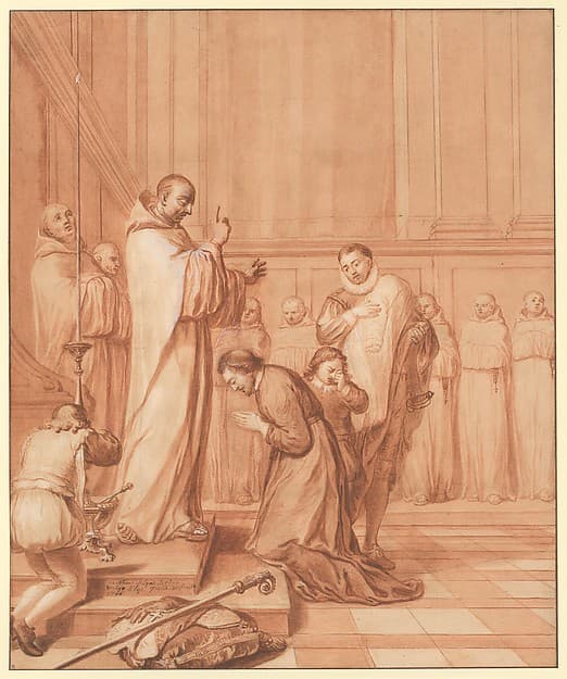 Jean de La Barrière blessing a cardinal, by Matthieu Elias