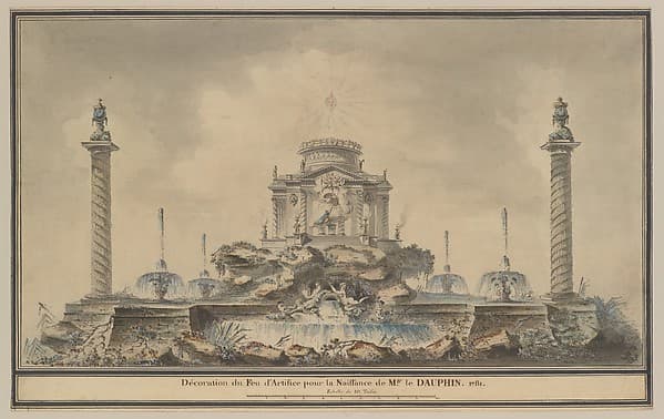 Design for the Fireworks Display in Paris for the Birth of the Dauphin in 1781, by Louis Gustave Taraval