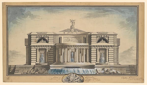 Design for a Neoclassical Building, Thought to be a School of Arts for the City of Stockholm, by Louis Gustave Taraval