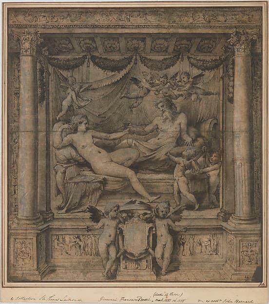 Jupiter and Juno: Study for the "Furti di Giove" Tapestries, by Perino del Vaga (Pietro Buonaccorsi)